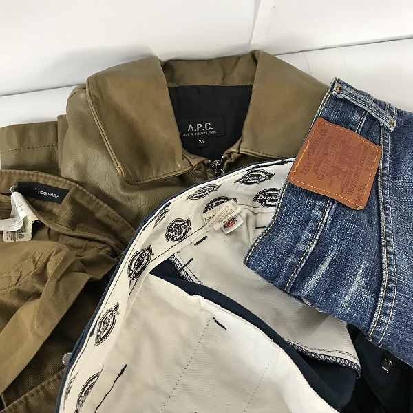 実際に弊社で買取させて頂いた【おまとめ】アーペーセー/ディースクエアード/ディッキーズ/リーバイス他 ブルゾン/パンツ/Tシャツ等の画像 1枚目