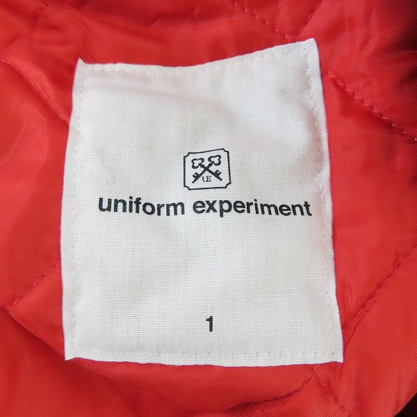 実際に弊社で買取させて頂いたuniform experiment/ユニフォームエクスペリメント 袖レザースタジャン UE-091015/1の画像 2枚目