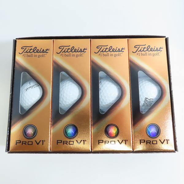 実際に弊社で買取させて頂いた【未使用/オウンネーム】Titleist/タイトリスト PRO V1 ゴルフボール 4ダースの画像 1枚目