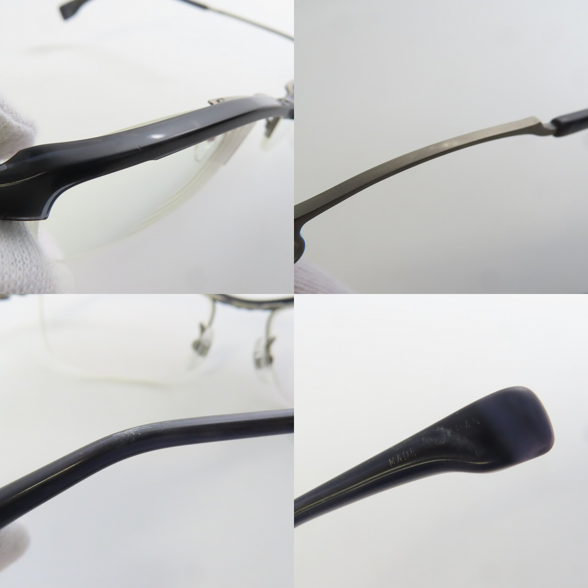 実際に弊社で買取させて頂いた999.9/フォーナインズ チタンフレーム 度入り眼鏡 ブラック M-31 の画像 8枚目