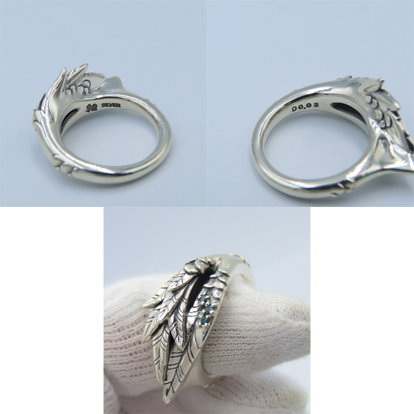 実際に弊社で買取させて頂いた【ギャラ付き】Bloody mary/ブラッディマリー Vivid/ヴィヴィッド リング w/ブルーダイヤモンド 11号の画像 6枚目