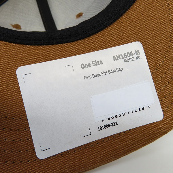 実際に弊社で買取させて頂いた(4)Carhartt/カーハート Firm Duck Flat Brim Cap ファームダック フラットブリム キャップ ブラウン AH1604-M の画像 7枚目