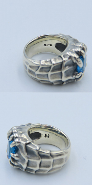 実際に弊社で買取させて頂いた【ギャラ付き】Bloody Mary/ブラッディマリー Seek/シーク/捜す リング w/スイスブルートパーズ 8号の画像 6枚目