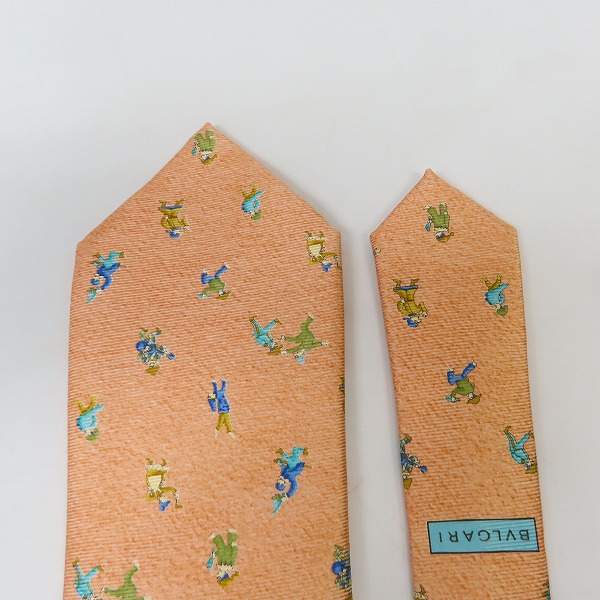 実際に弊社で買取させて頂いたBVLGARI/ブルガリ 総柄/ストライプ シルクネクタイの画像 1枚目