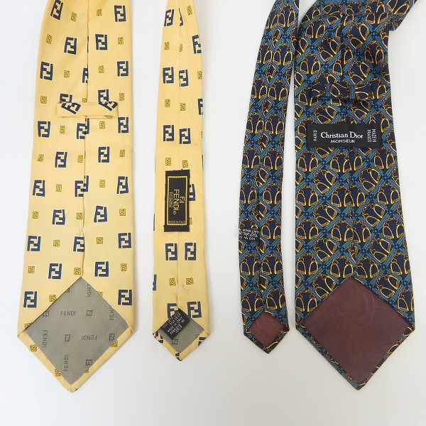 実際に弊社で買取させて頂いたFENDI/フェンディ Christian Dior/クリスチャンディオール 総柄 ネクタイ 2点セットの画像 2枚目