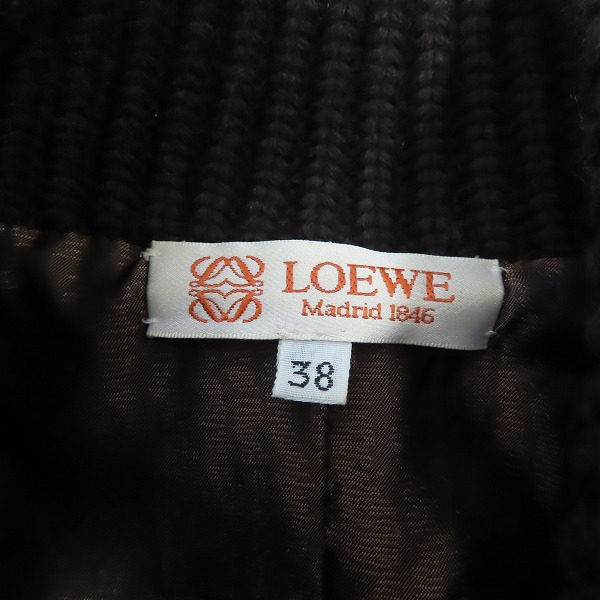 実際に弊社で買取させて頂いたLOEWE/ロエベ ニット切り替えし レザージャケット Size：38の画像 2枚目
