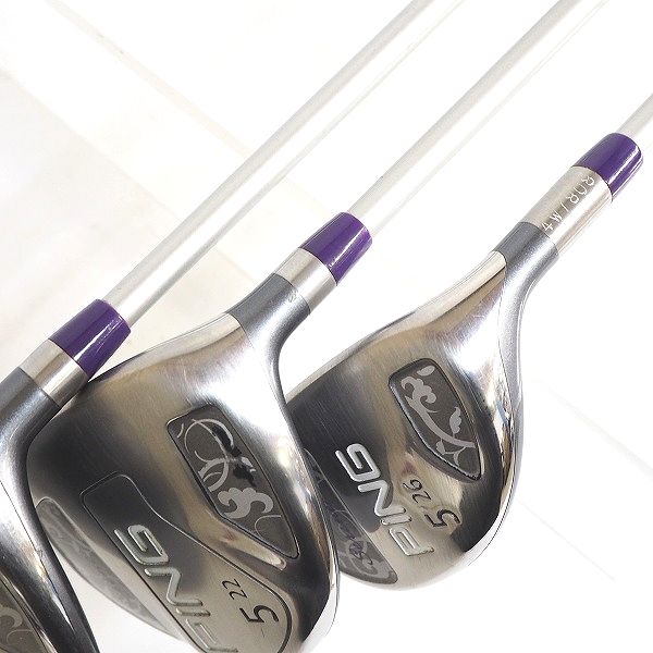 実際に弊社で買取させて頂いたPING/ピン serene/セリーヌ レディース フェアウェイウッド 3w/18°,5w/22°,ユーティリティ U5/26°3本セット の画像 1枚目