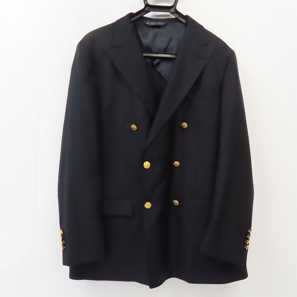 実際に弊社で買取させて頂いたBROOKS BROTHERS/ブルックスブラザーズ ウール ファインサージ ダブル６釦ブレザー Regent/金ボタン 100198600/44REG