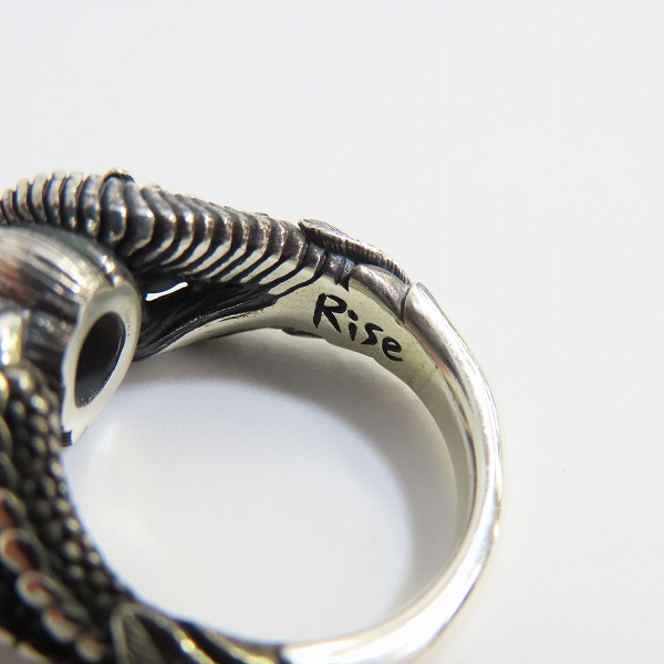 実際に弊社で買取させて頂いたBloody Mary/ブラッディマリー Rise/ライズ リング w/オニキスクロー&グリーンアメジスト 11号の画像 7枚目