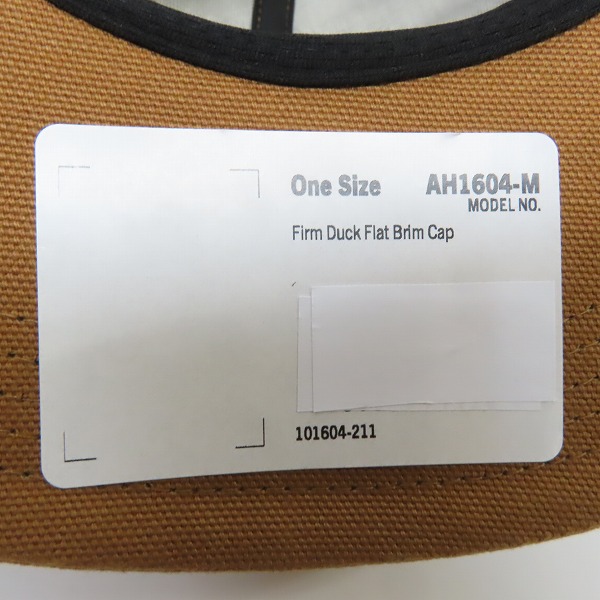 実際に弊社で買取させて頂いた(3)Carhartt/カーハート Firm Duck Flat Brim Cap ファームダック フラットブリム キャップ ブラウン AH1604-M/OSFAの画像 8枚目