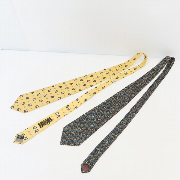 実際に弊社で買取させて頂いたFENDI/フェンディ Christian Dior/クリスチャンディオール 総柄 ネクタイ 2点セットの画像 7枚目