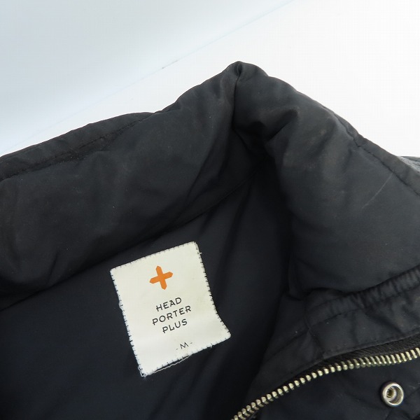 実際に弊社で買取させて頂いたHEAD PORTER PLUS/ヘッドポータープラス レザーヨーク ジップアップジャケット/Mの画像 4枚目