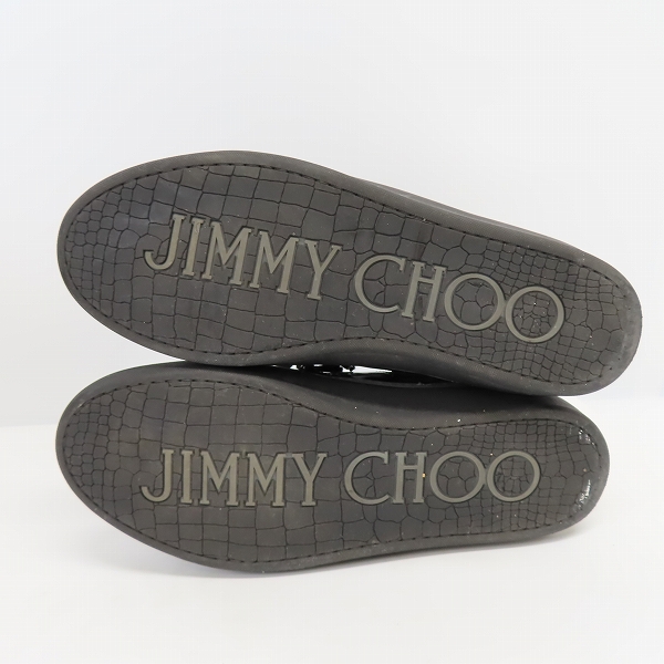 実際に弊社で買取させて頂いたJIMMY CHOO/ジミーチュウ スタースタッズ ハイカットスニーカー ブラック/45の画像 2枚目