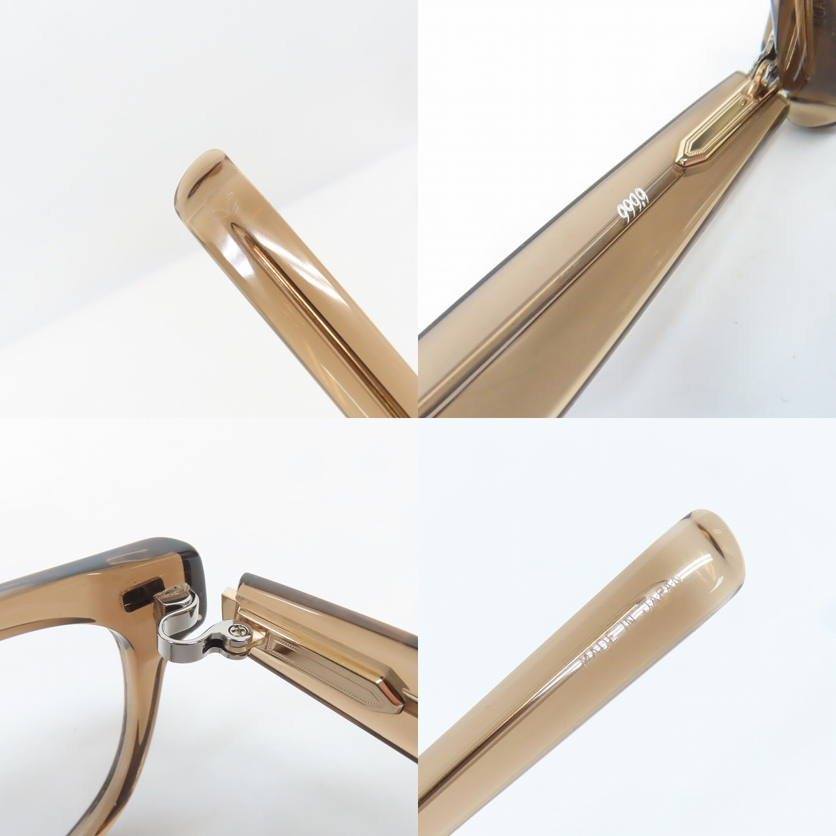 実際に弊社で買取させて頂いた999.9/フォーナインズ 眼鏡/メガネフレーム ライトブラウン NP-151の画像 6枚目