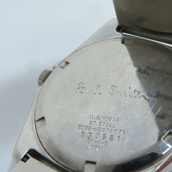 実際に弊社で買取させて頂いたPaul Smith/ポールスミス クォーツ 腕時計 6038-H24741 【動作未確認】の画像 4枚目