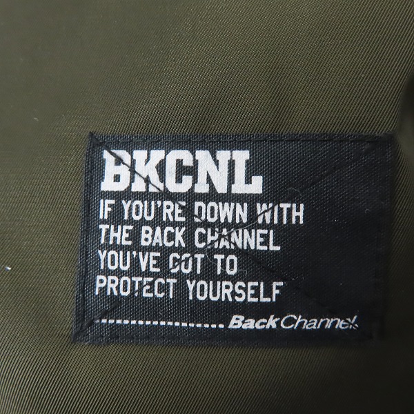 実際に弊社で買取させて頂いたBack Channel/バックチャンネル ナイロン ジップアップ ブルゾン MA-1/Mの画像 6枚目