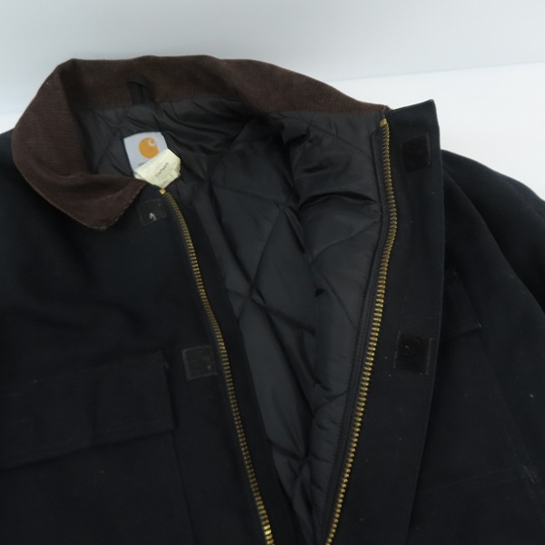 実際に弊社で買取させて頂いたCarhartt/カーハート USA製 ダック地 デッキコート/ジャケット C03 BLK/50の画像 3枚目