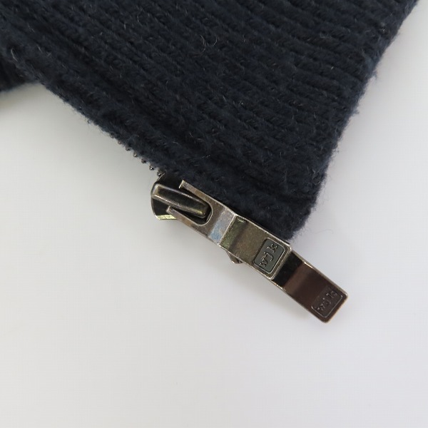 実際に弊社で買取させて頂いたwjk/ダブルジェイケー 牛革 パンチングレザー リブ ジップアップ ジャケット ブラック/Mの画像 6枚目