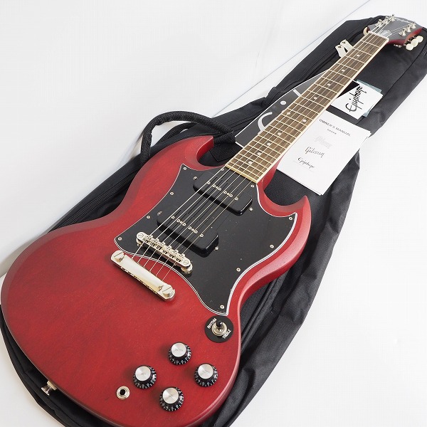 実際に弊社で買取させて頂いた★Epiphone/エピフォン SG Classic P90 Worn Cherry セットネック エレキギター 2022年製 ソフトケース付