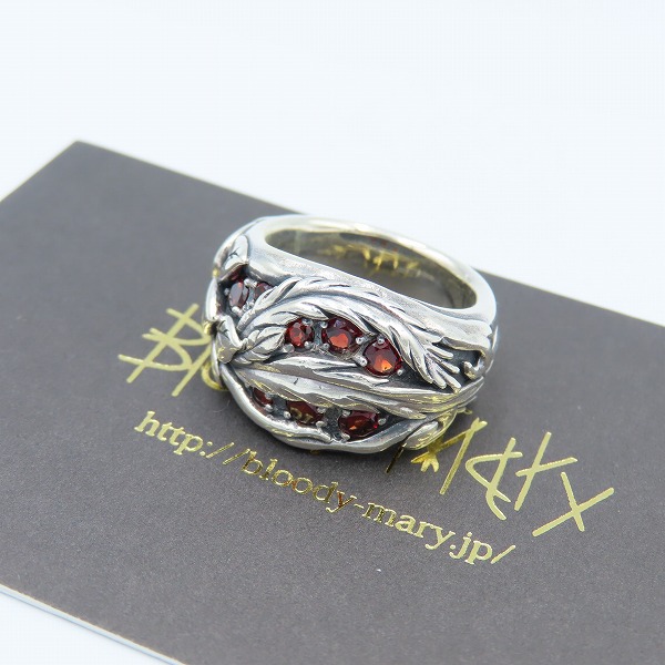 実際に弊社で買取させて頂いた【ギャラ付き】BloodyMary/ブラッディマリー Lava/ラヴァ/溶岩 リング w/ガーネット 13号