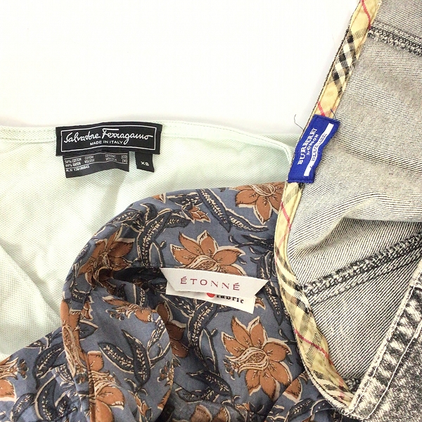実際に弊社で買取させて頂いた【おまとめ品】BURBERRY/バーバリー サルバトーレフェラガモ ETONNE/エトネ 等 メンズ レディース スカート シャツ 他の画像 1枚目