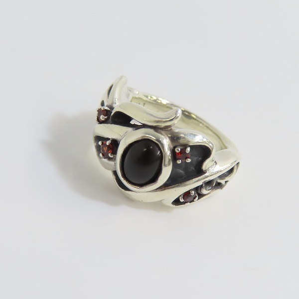 実際に弊社で買取させて頂いたBloody Mary/ブラッディマリー KAI/カイ 2008Xmas限定 鬼火 リング w/オニキス&ガーネット 13号