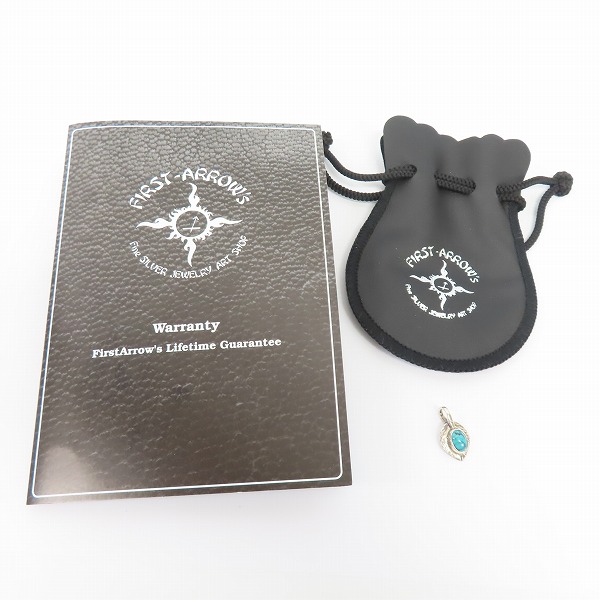 実際に弊社で買取させて頂いた【ギャラ付】FIRST ARROWS/ファーストアローズ ハートフェザーペンダントトップ ターコイズ付 P-524の画像 6枚目