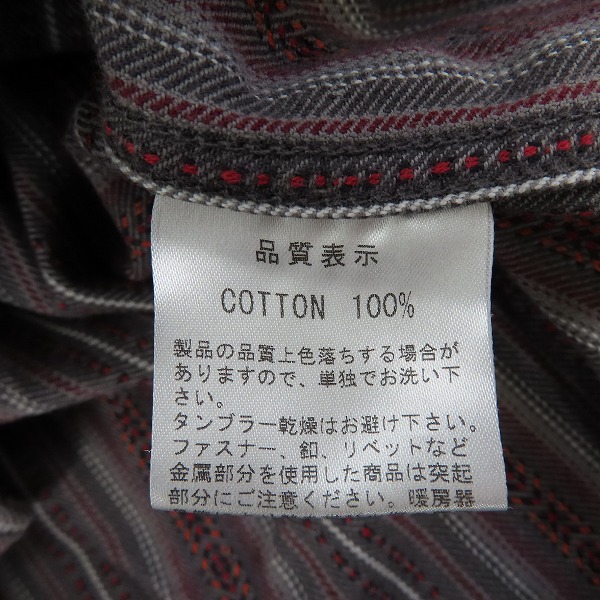 実際に弊社で買取させて頂いたFLAT HEAD/フラットヘッド BLACK MINT/ブラックミント チェック柄 長袖 シャツ/40の画像 3枚目