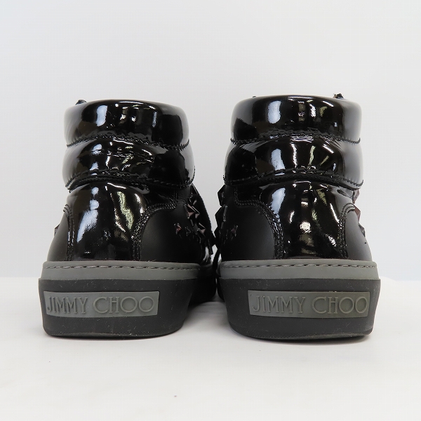 実際に弊社で買取させて頂いたJIMMY CHOO/ジミーチュウ スタースタッズ ハイカットスニーカー ブラック/45の画像 1枚目