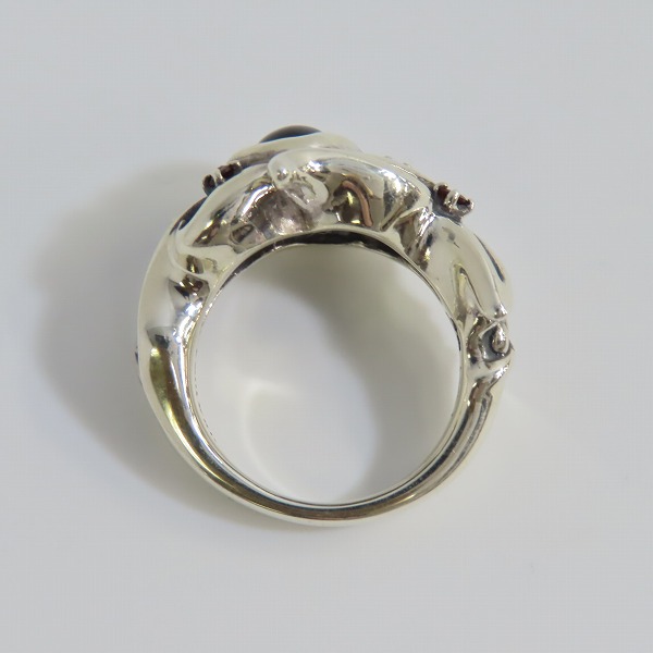 実際に弊社で買取させて頂いたBloody Mary/ブラッディマリー KAI/カイ 2008Xmas限定 鬼火 リング w/オニキス&ガーネット 13号の画像 5枚目