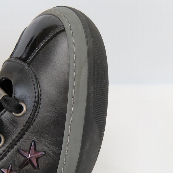 実際に弊社で買取させて頂いたJIMMY CHOO/ジミーチュウ スタースタッズ ハイカットスニーカー ブラック/45の画像 7枚目
