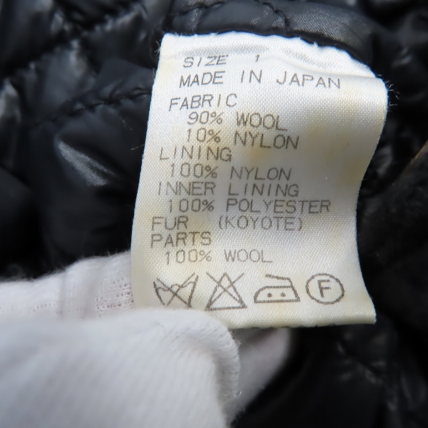 実際に弊社で買取させて頂いたmarka/マーカ メルトン/キルティング 中綿 モッズコート ブラック M10F-03C001C/1の画像 4枚目