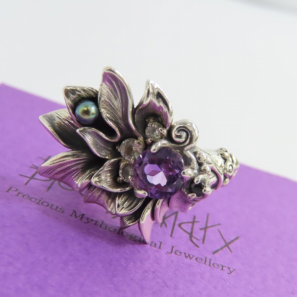 実際に弊社で買取させて頂いた【ギャラ付】Bloody Mary/ブラッディマリー サマフェス限定 ルミネセンス リングｗ/アメジスト＆ホワイトトパーズ BMR901/13号