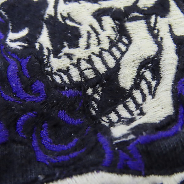実際に弊社で買取させて頂いたHARAKIRI/ハラキリ スカル刺繍 レイヤードスリーブ Tシャツ/Mの画像 5枚目