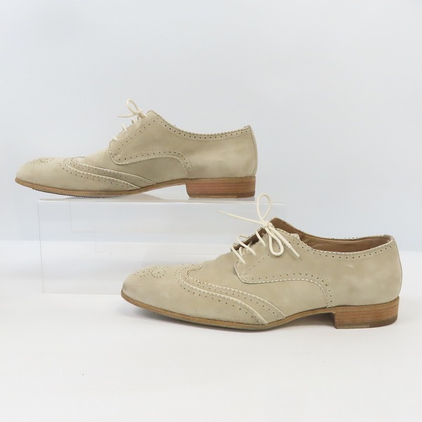 実際に弊社で買取させて頂いたGIORGIO ARMANI/ジョルジオアルマーニ ウイングチップ スエード レザーシューズ XGU 638 820 /43の画像 3枚目