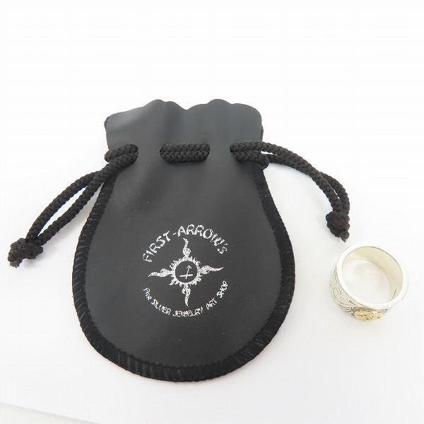 実際に弊社で買取させて頂いたFIRST ARROW's/ファーストアローズ K18付 カラ草彫りリングの画像 8枚目