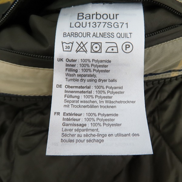 実際に弊社で買取させて頂いたBarbour/バブアー ALNESS QUILT キルティング ジャケット LQU1377/UK12 の画像 3枚目