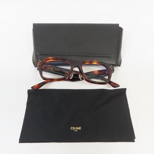 実際に弊社で買取させて頂いたCELINE/セリーヌ  RED HAVANA FRAME 度入り メガネ/アイウェア CL50039F 054の画像 9枚目