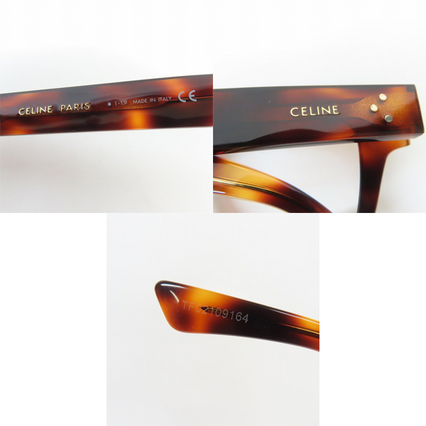 実際に弊社で買取させて頂いたCELINE/セリーヌ  RED HAVANA FRAME 度入り メガネ/アイウェア CL50039F 054の画像 6枚目
