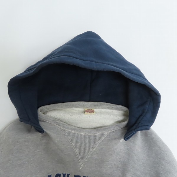 実際に弊社で買取させて頂いたTHE FLAT HEAD/フラットヘッド  BLACK BUFFALO 後付けフード Vガゼット スウェットパーカー /Mの画像 3枚目