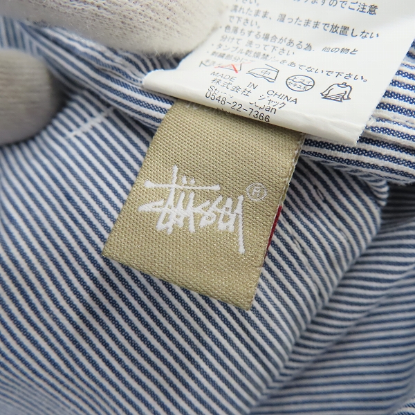 実際に弊社で買取させて頂いたSTUSSY/ステューシー AUTHENTIC GEAR 金タグ ジップアップ ストライプ パーカー/XLの画像 5枚目