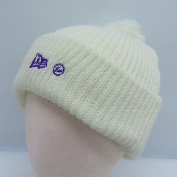 実際に弊社で買取させて頂いた（2）【未使用】NEW ERA×FRAGMENT DESIGN/ニューエラ×フラグメント デザイン ポンポンニット リブ ホワイト