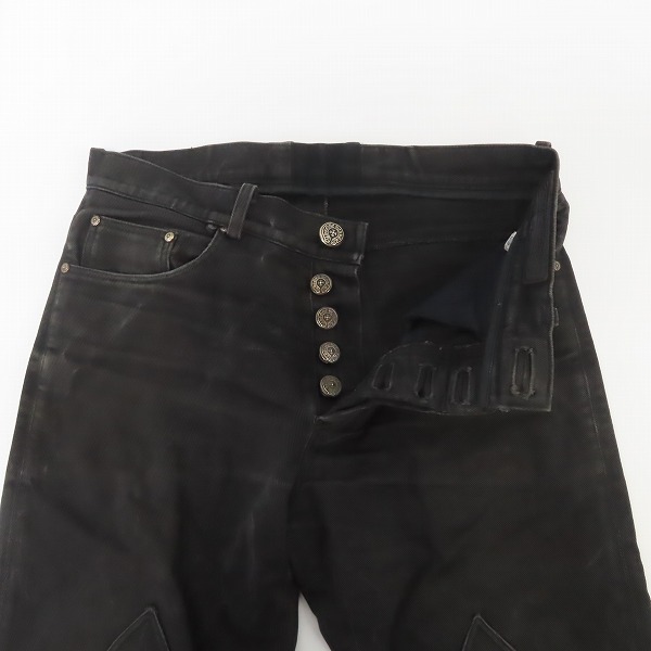 クロムハーツフレアニーホースシューボタンブラックデニムパンツです サイズは28 CHROME HEARTS/クロムハーツ フレアニー ブラックデニムパンツ