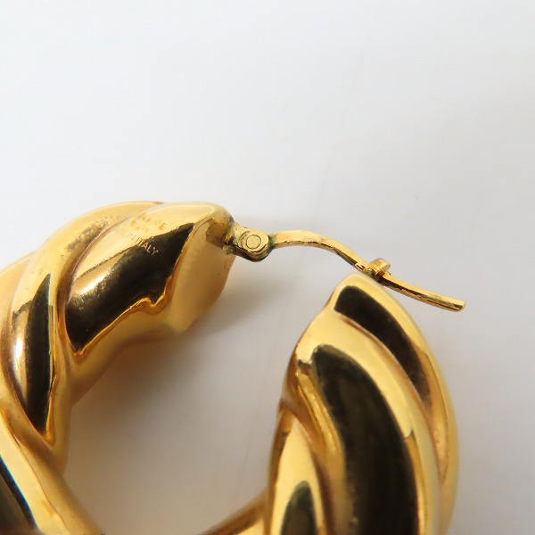 実際に弊社で買取させて頂いたCELINE/セリーヌ フープピアス アンティーク ツイスト ゴールドの画像 4枚目