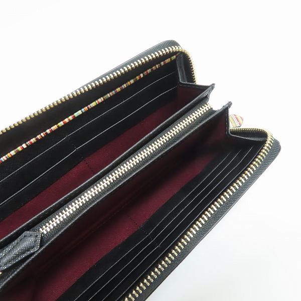 実際に弊社で買取させて頂いたPaul Smith/ポールスミス レザー ジップストローグレイン ラウンドジップ ウォレット/長財布 PSC785の画像 3枚目