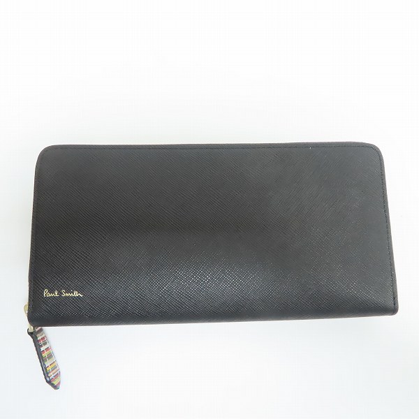 実際に弊社で買取させて頂いたPaul Smith/ポールスミス レザー ジップストローグレイン ラウンドジップ ウォレット/長財布 PSC785