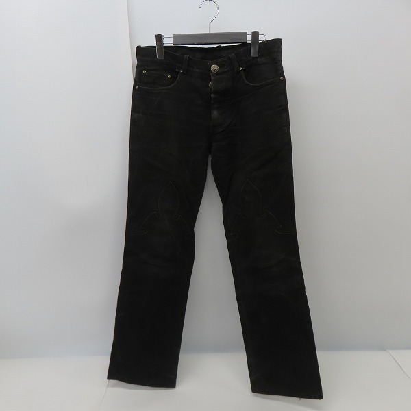 クロムハーツ　フレアニー　ブラックデニムパンツ　32R 美品　未使用　と　袋。 CHROME HEARTS 銀座店 クロムハーツ フレアニー ブラック デニム