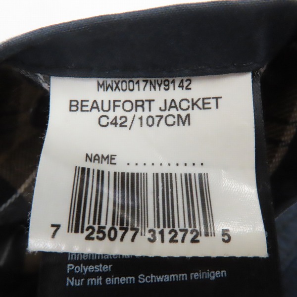 実際に弊社で買取させて頂いたBARBOUR/バブアー Beaufort Jacket ビューフォート ジャケット MWX0017NY91/42の画像 4枚目