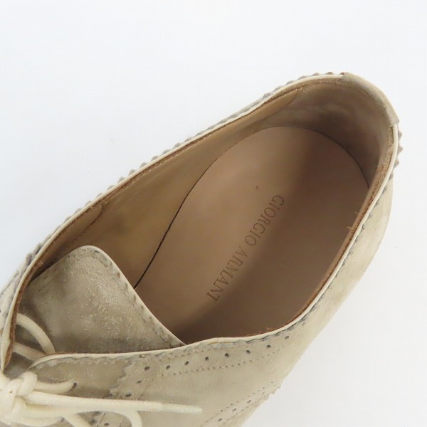 実際に弊社で買取させて頂いたGIORGIO ARMANI/ジョルジオアルマーニ ウイングチップ スエード レザーシューズ XGU 638 820 /43の画像 4枚目
