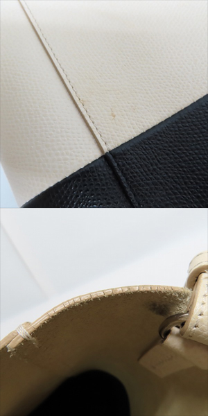 実際に弊社で買取させて頂いたCELINE/セリーヌ バーティカル カバ スモール 2way トートバッグ ホワイト/ブラックの画像 8枚目